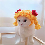 Crochet Pigtail Wig for Cats