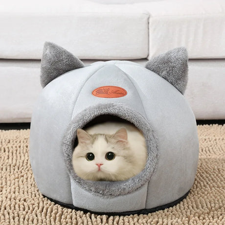 Cat Ear Plush Hideaway Bed