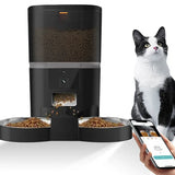 WiFi-Enabled Automatic Pet Feeder with App Control – Single and Double Bowl Options