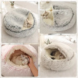 Fluffy Cat Cave Bed – Ultra-Soft and Cozy