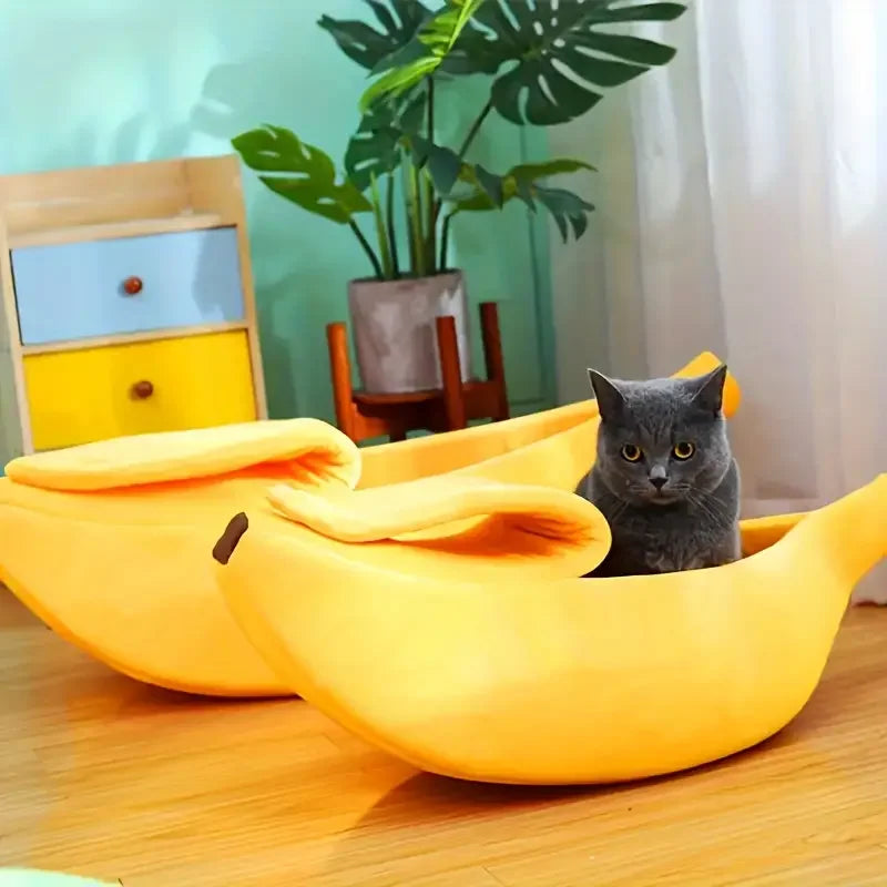 Banana-Shaped Cozy Cat Nest