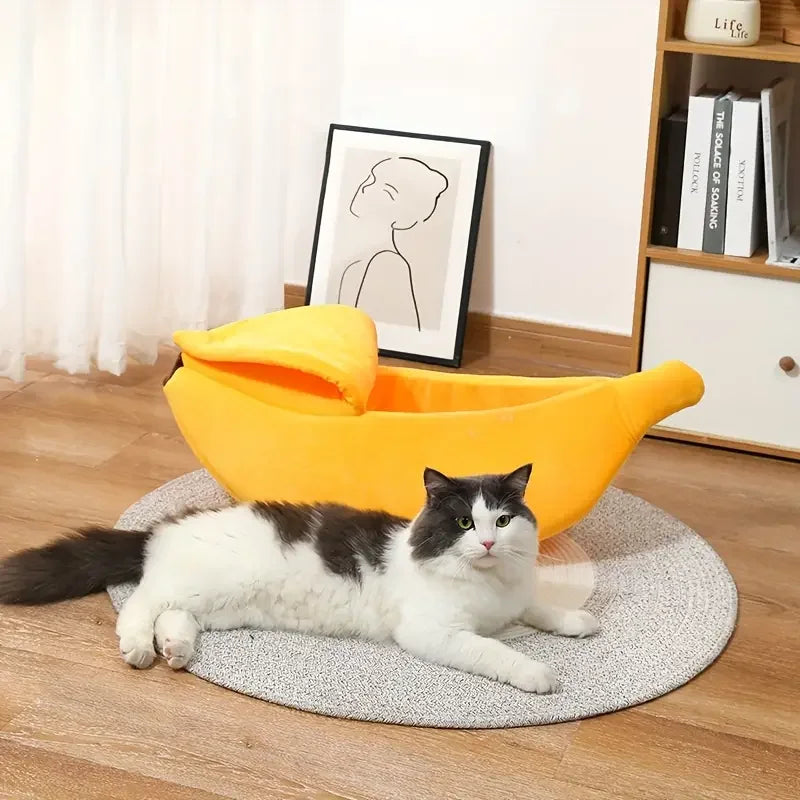 Banana-Shaped Cozy Cat Nest