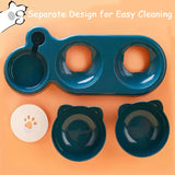 Triple Cat Bowls for Food, Snacks, and Water – 3-in-1 Feeding Station